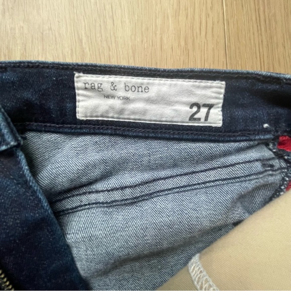 Rag and Bone Mazie High Rise Jeans with red stripe, size 27 - Picture 6 of 8